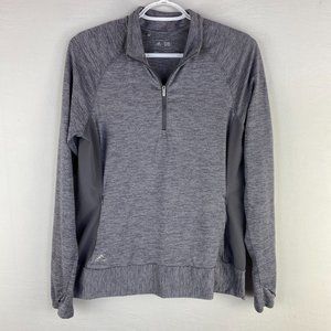 Adidas Golf Womens Size Medium Grey Quarter Zip Long Sleeve Pullover